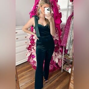Vici Green Velvet Jumpsuit
